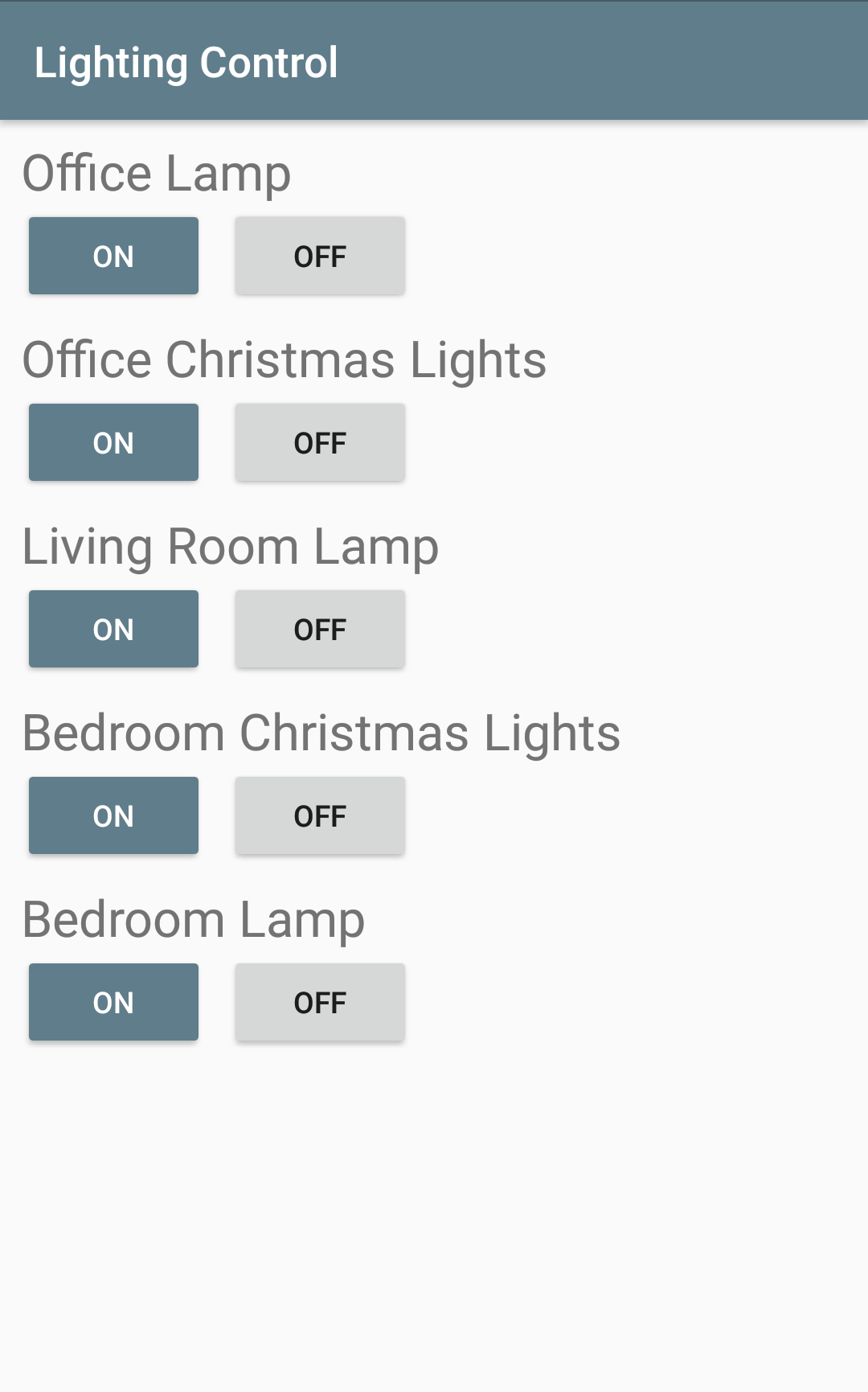 Lighting Control App Screenshot